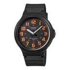 Casio Standard Men's Black Orange Analogue Watch