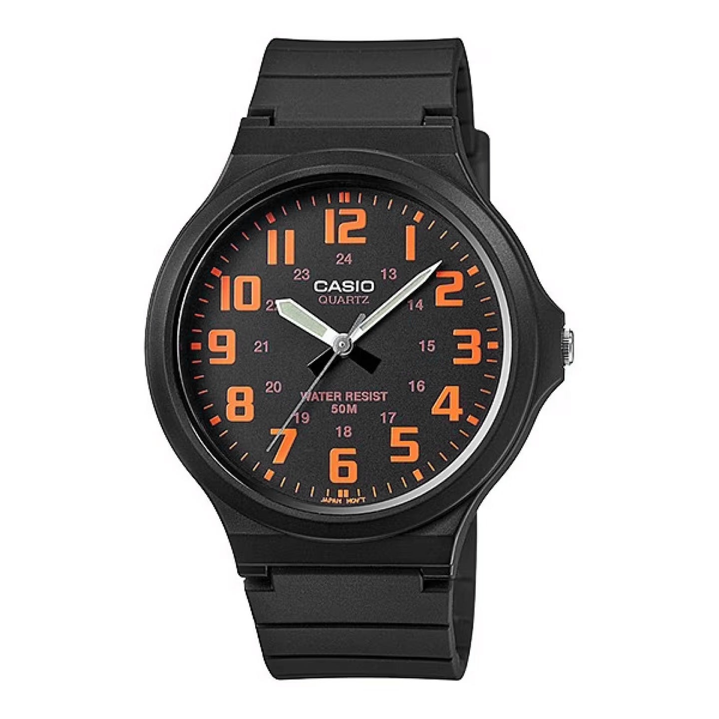 Casio Standard Men's Black Orange Analogue Watch