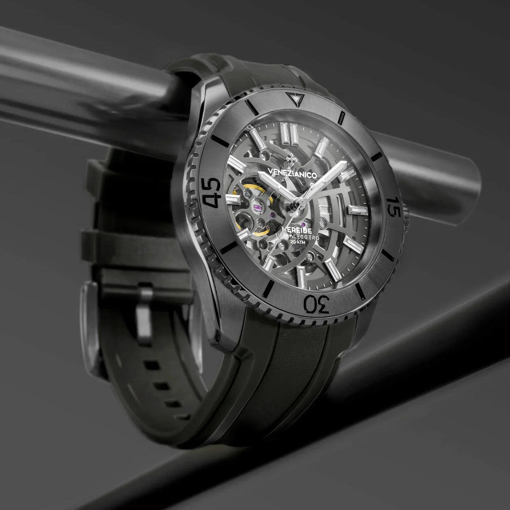 Venezianico Automatic Watch Nereide UltraLeggero 42 Skeleton Black