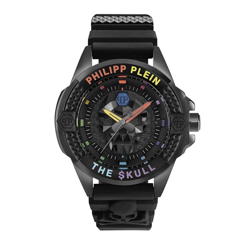 Philipp Plein Mens Watch The Skull Black Rainbow