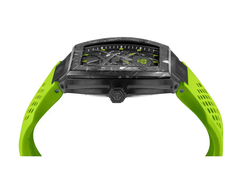 Philipp Plein Mens Watch High-Iconic The Skeleton Sport Master Automatic Yellow