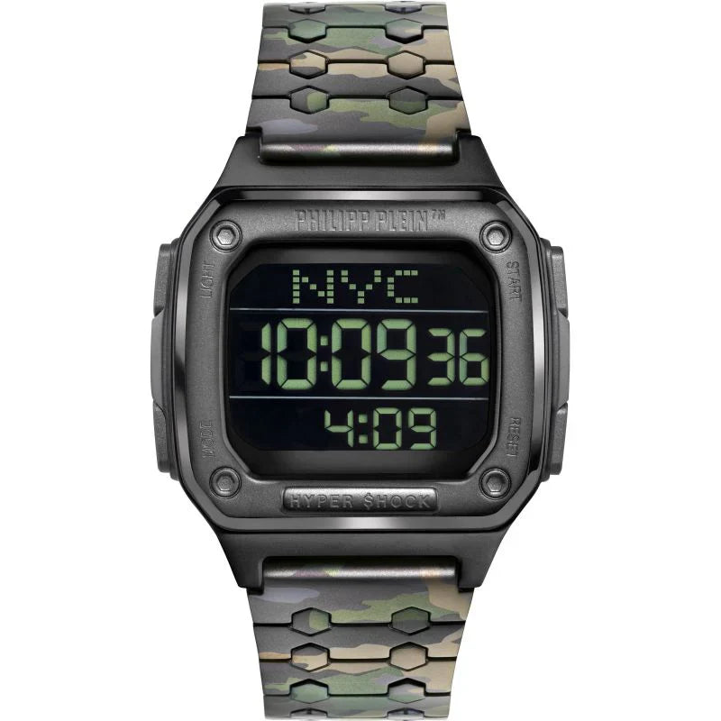 Philipp Plein Hyper Shock Black Camo Digital Watch