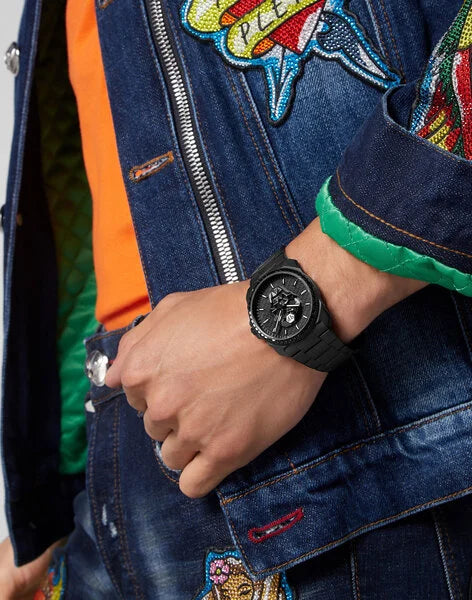 Philipp Plein Mens Watch High-Conic The Skull King Black IP