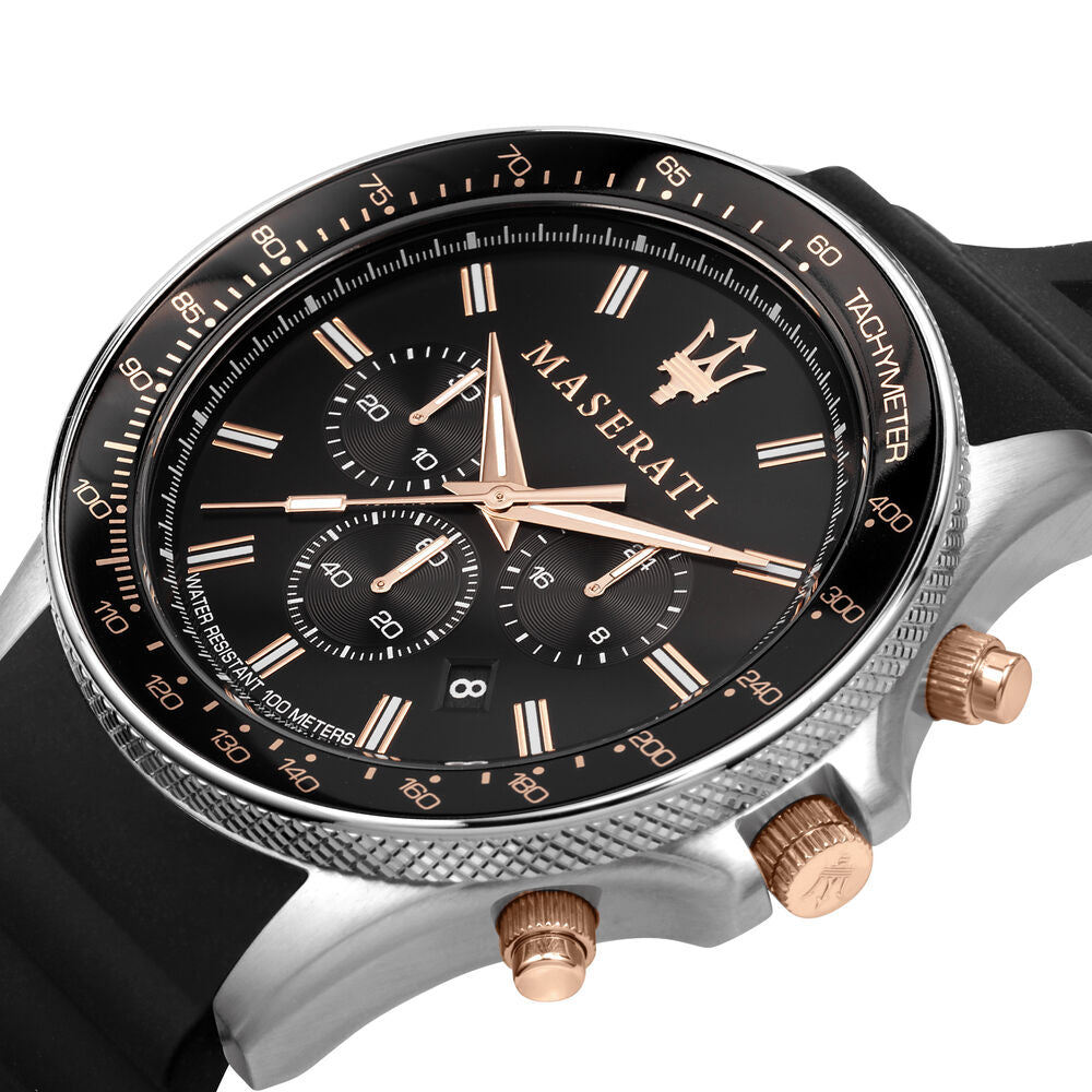 Maserati Men's Black Sfida Watch
