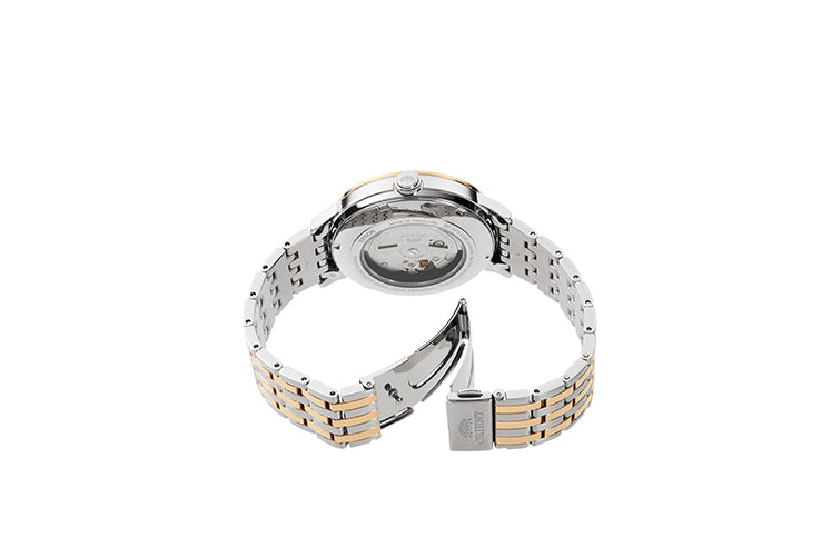 Orient Men's Silver Yellow Gold Automatic Watch RA-AC0J07S