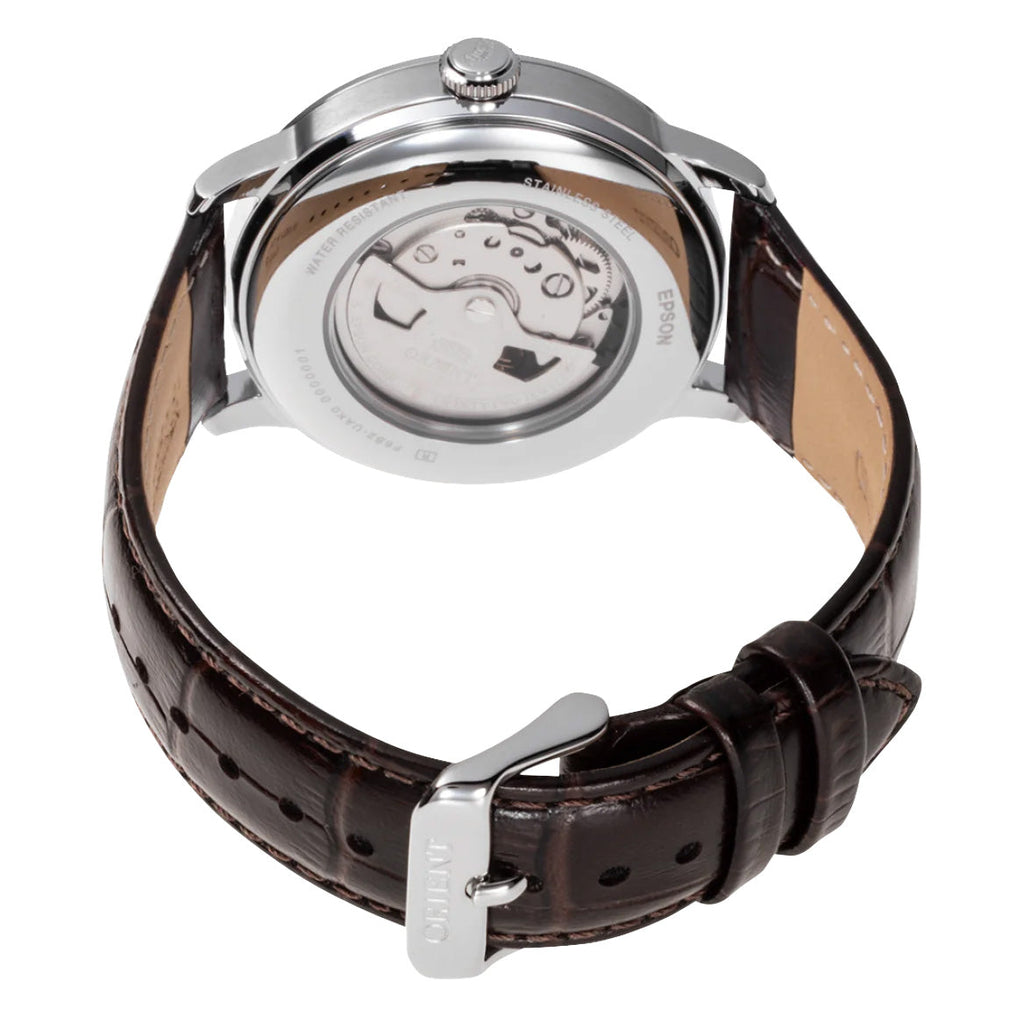 Orient Sun and Moon Bambino Brown Ivory Men's Automatic Watch RA-AK0803Y