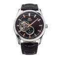 Orient Semi Skeleton Open Heart Men's Black Watch