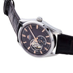 Orient Semi Skeleton Open Heart Men's Black Watch