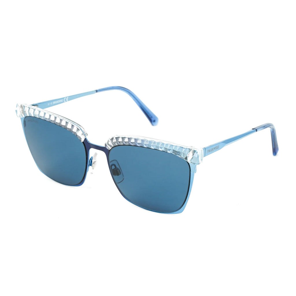 Swarovski Women's Sunglasses Square Browline Blue