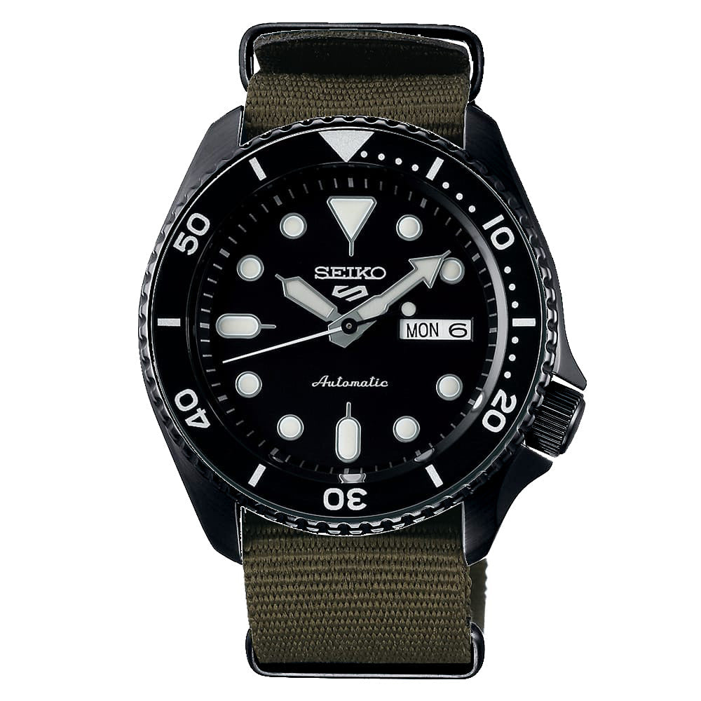 Seiko Men's Green Black 5 Sports Watch