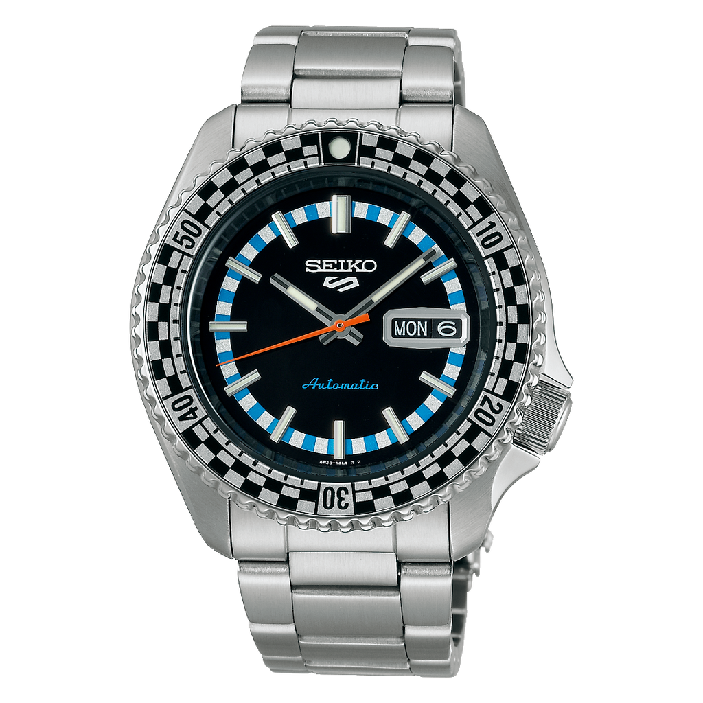 Seiko 5 Sports Men's Black/White Checker Flag Special Edition Watch