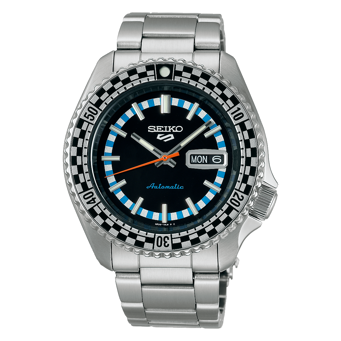 Seiko 5 Sports Men's Black/White Checker Flag Special Edition Watch