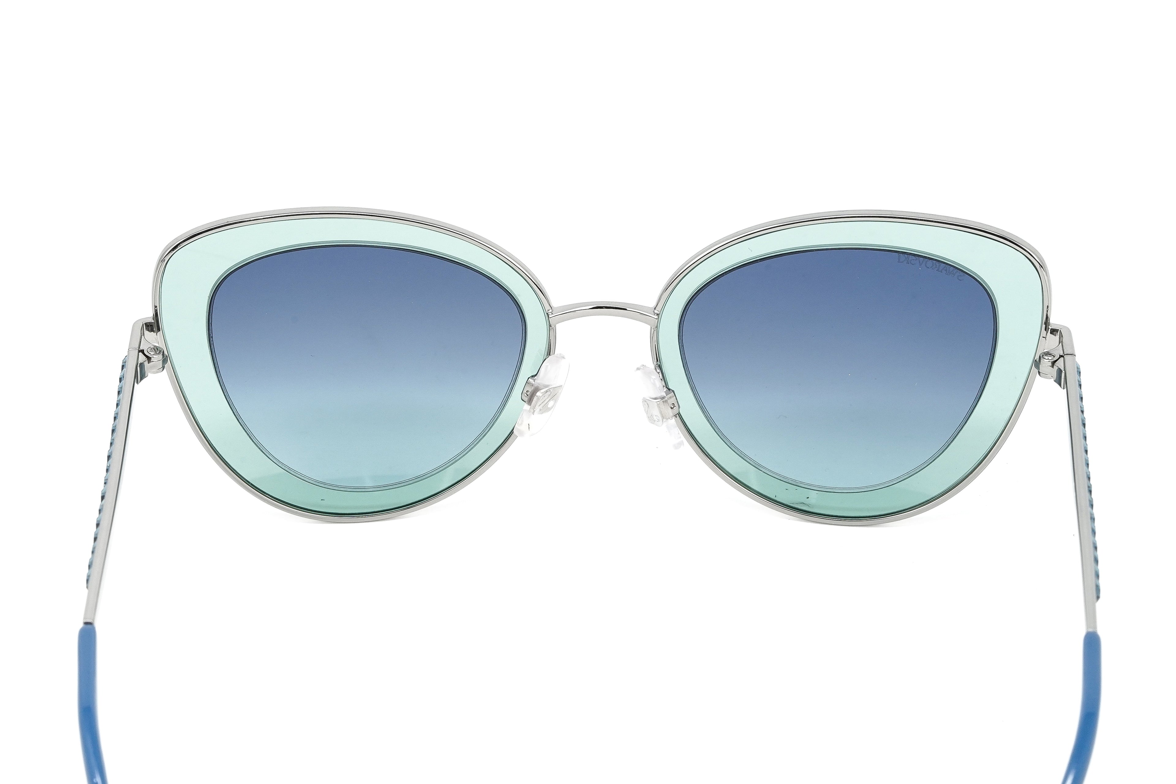 Swarovski Women's Sunglasses Cat Eye Green Blue