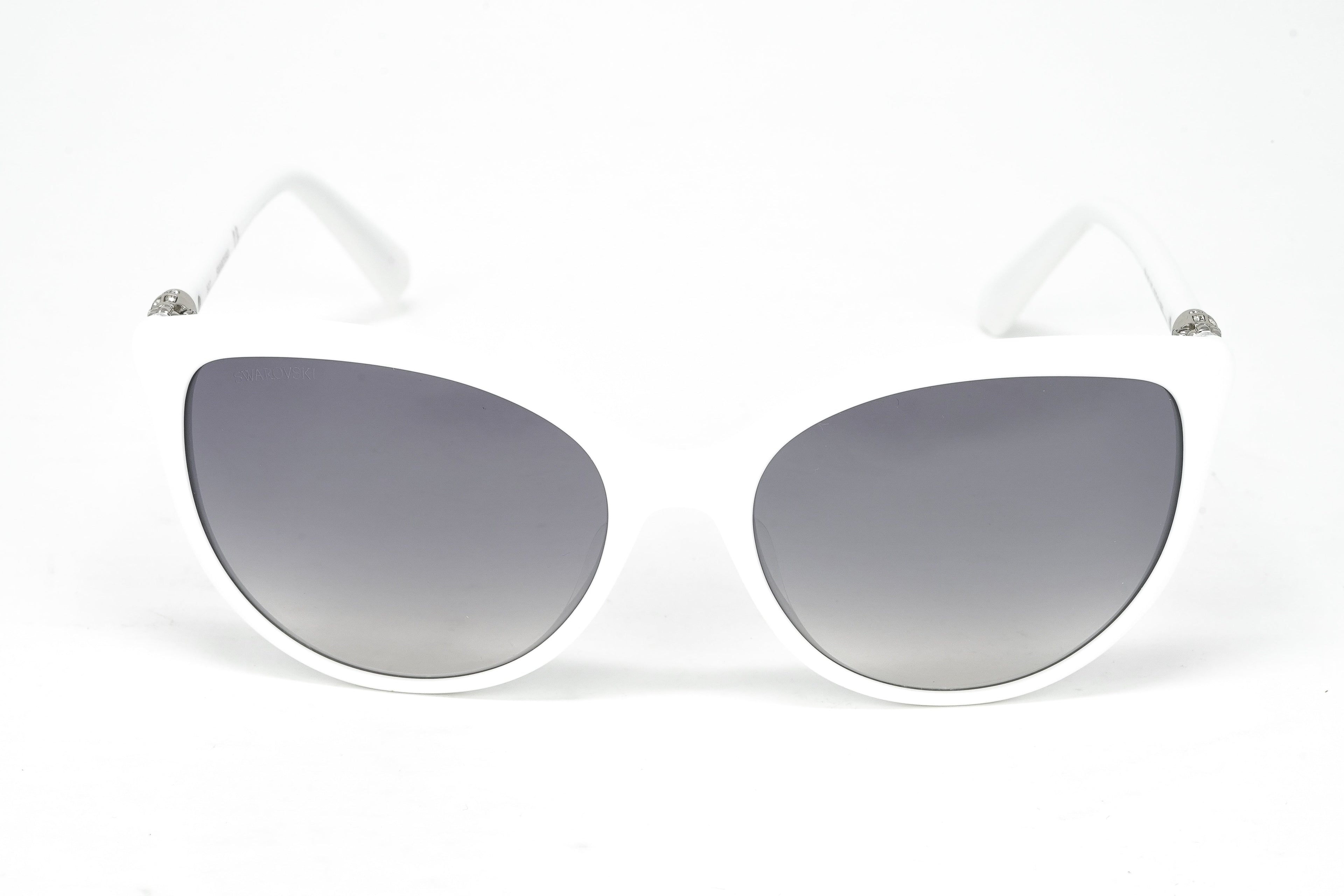 Swarovski Women's Sunglasses Oval Cat Eye White Gradient Grey