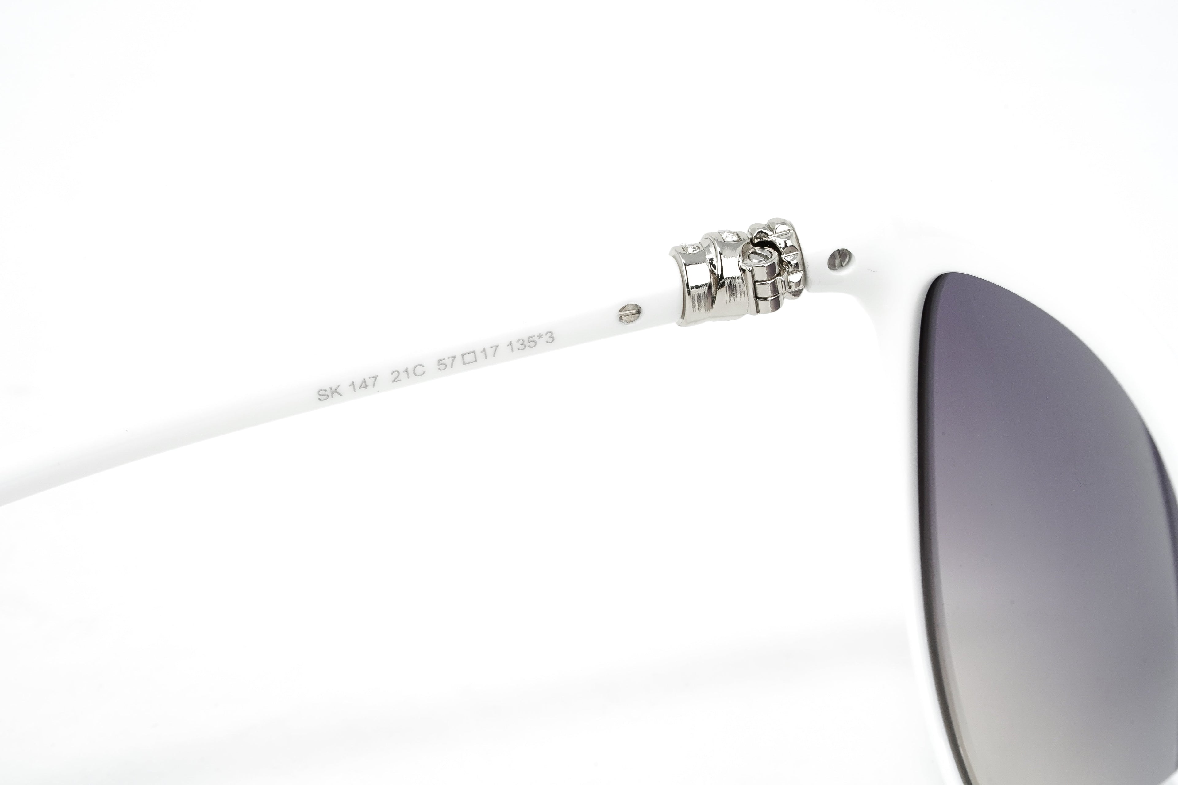 Swarovski Women's Sunglasses Oval Cat Eye White Gradient Grey