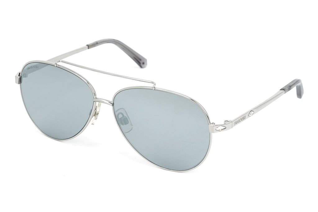 Swarovski Unisex Sunglasses Pilot Silver Mirrored Grey