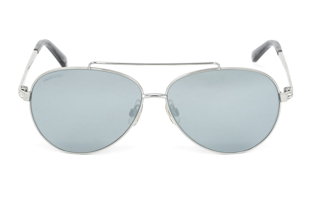 Swarovski Unisex Sunglasses Pilot Silver Mirrored Grey