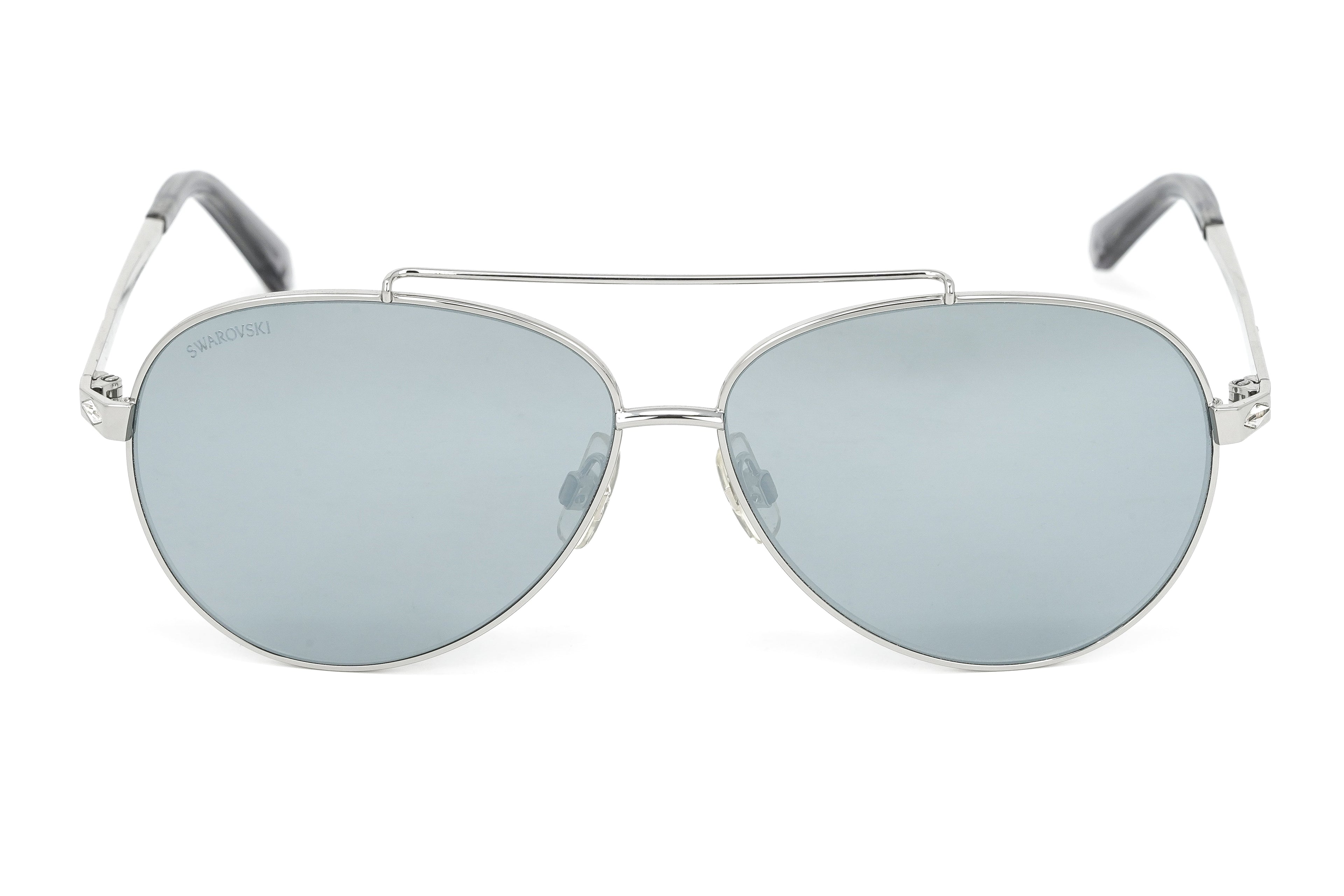 Swarovski Unisex Sunglasses Pilot Silver Mirrored Grey