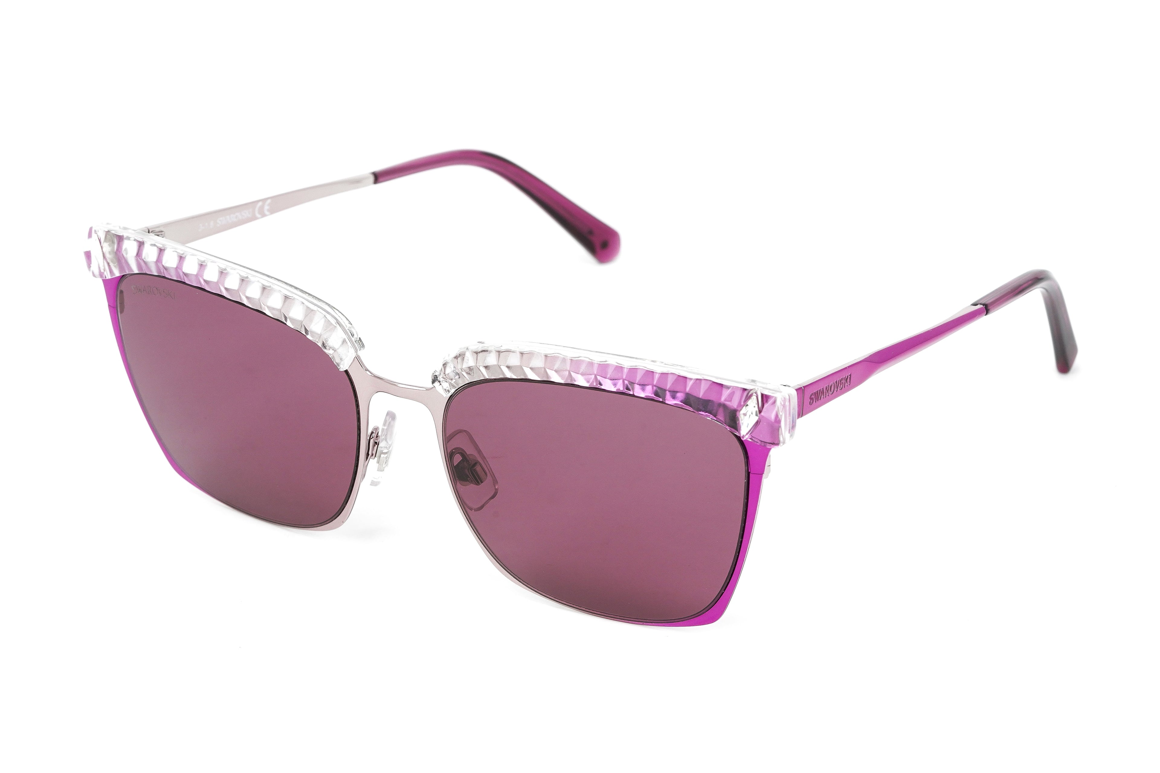 Swarovski Women's Sunglasses Square Browline Pink