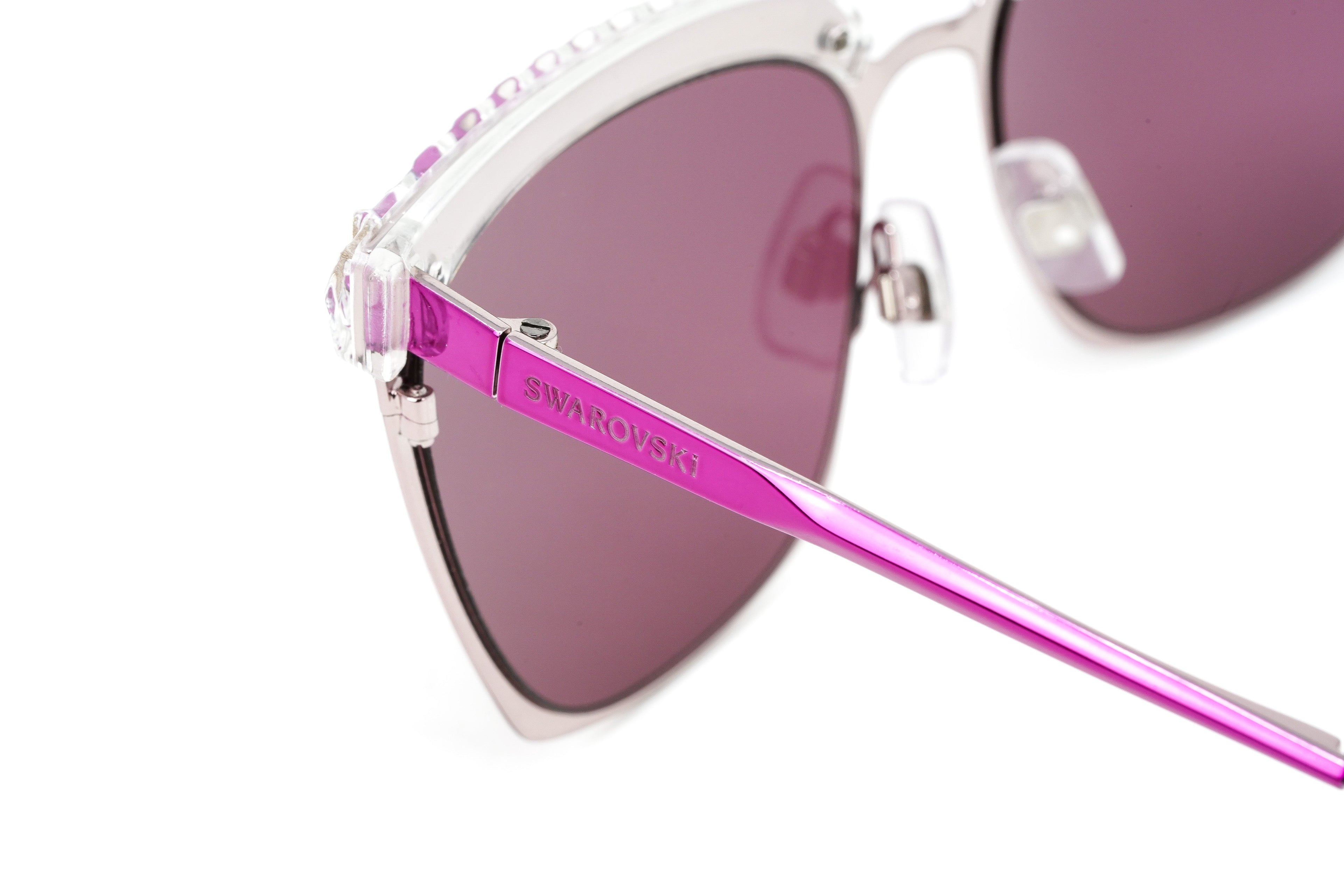 Swarovski Women's Sunglasses Square Browline Pink