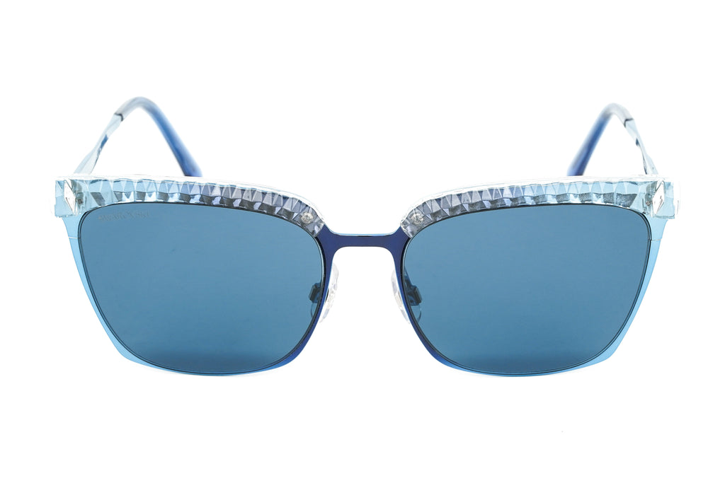 Swarovski Women's Sunglasses Square Browline Blue