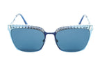 Swarovski Women's Sunglasses Square Browline Blue