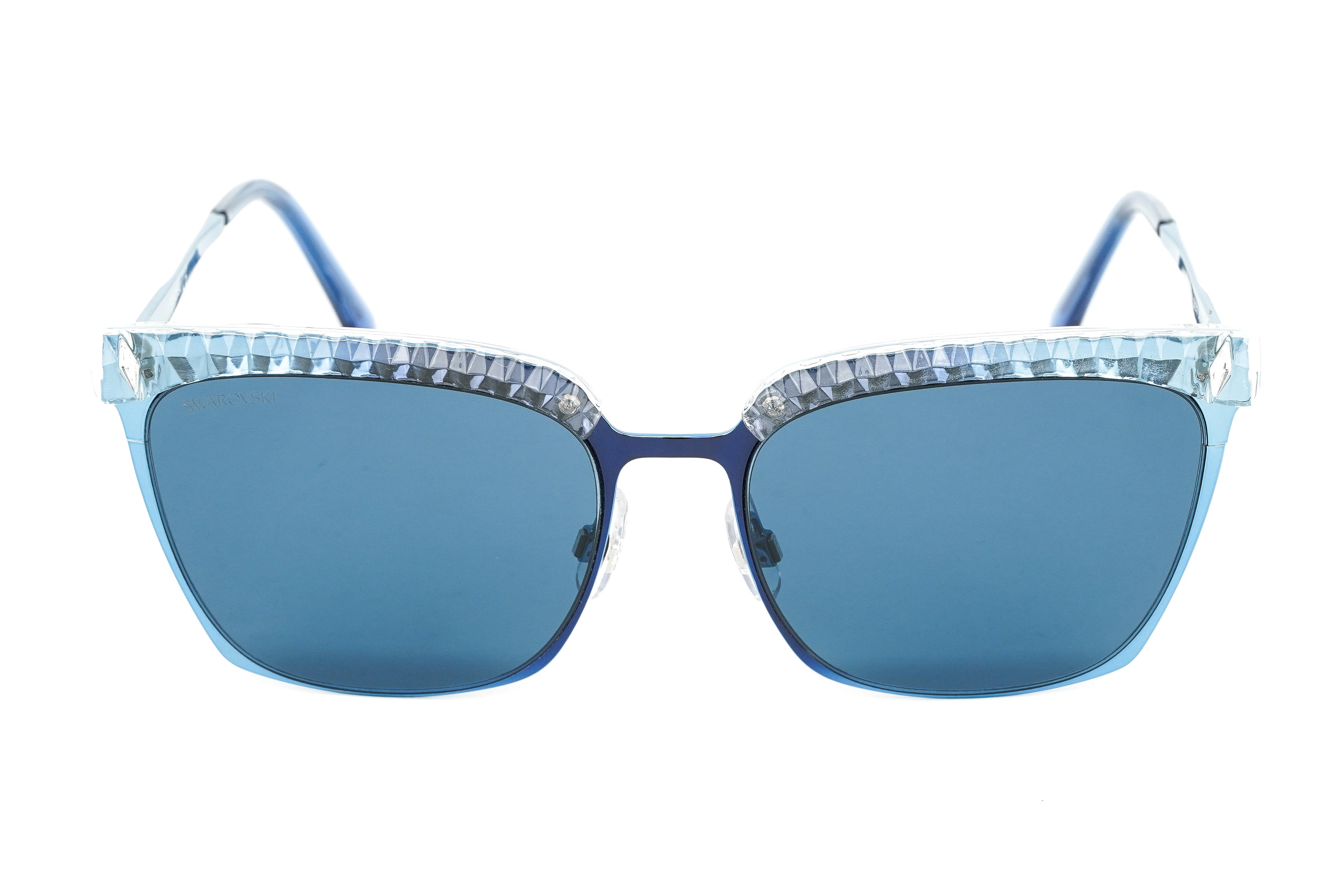 Swarovski Women's Sunglasses Square Browline Blue
