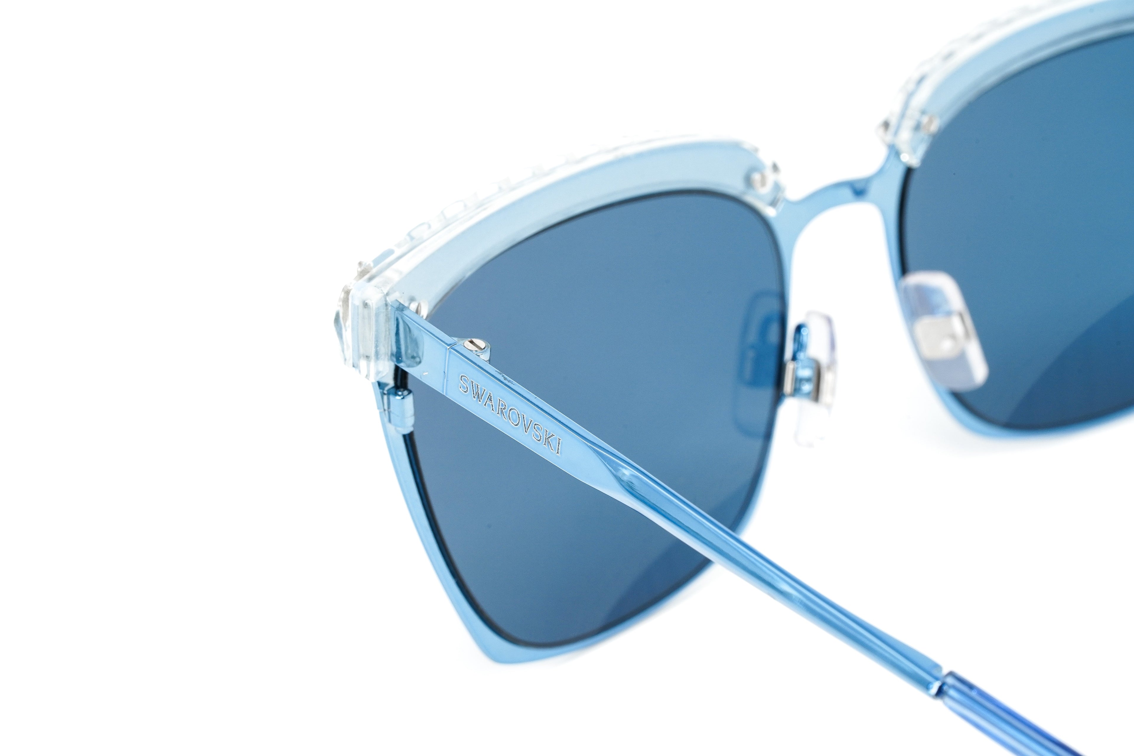 Swarovski Women's Sunglasses Square Browline Blue