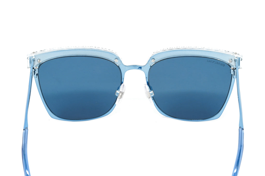Swarovski Women's Sunglasses Square Browline Blue