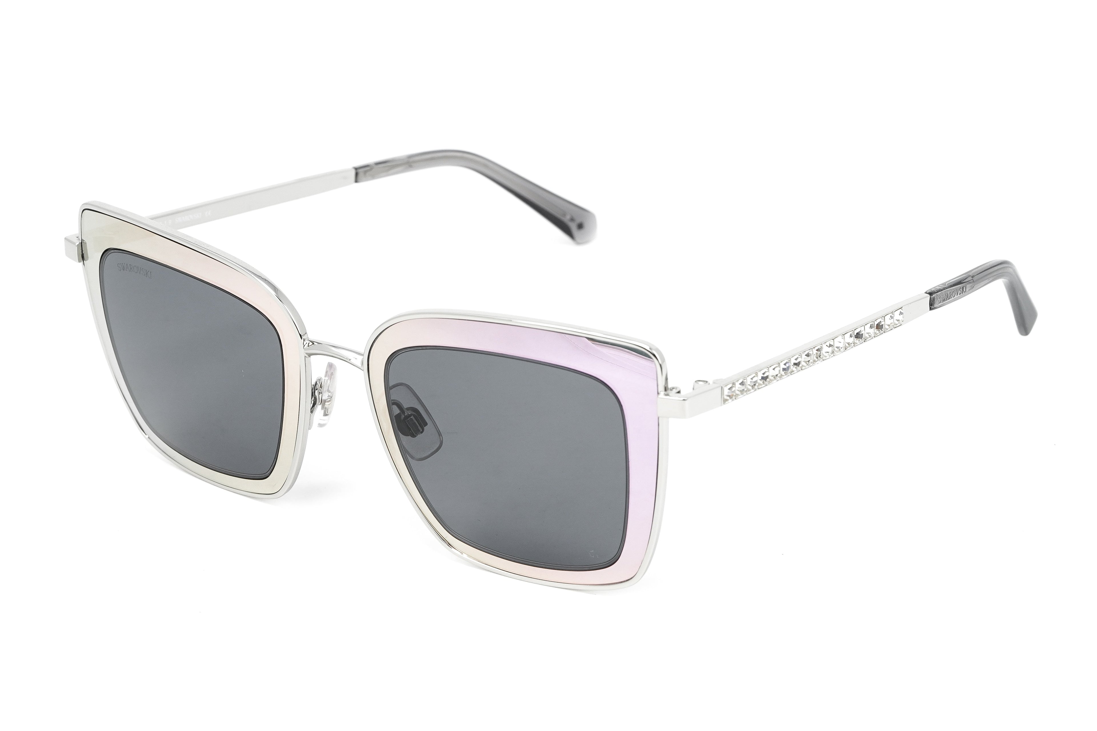 Swarovski Women's Sunglasses Square Cat Eye Mirror Pink