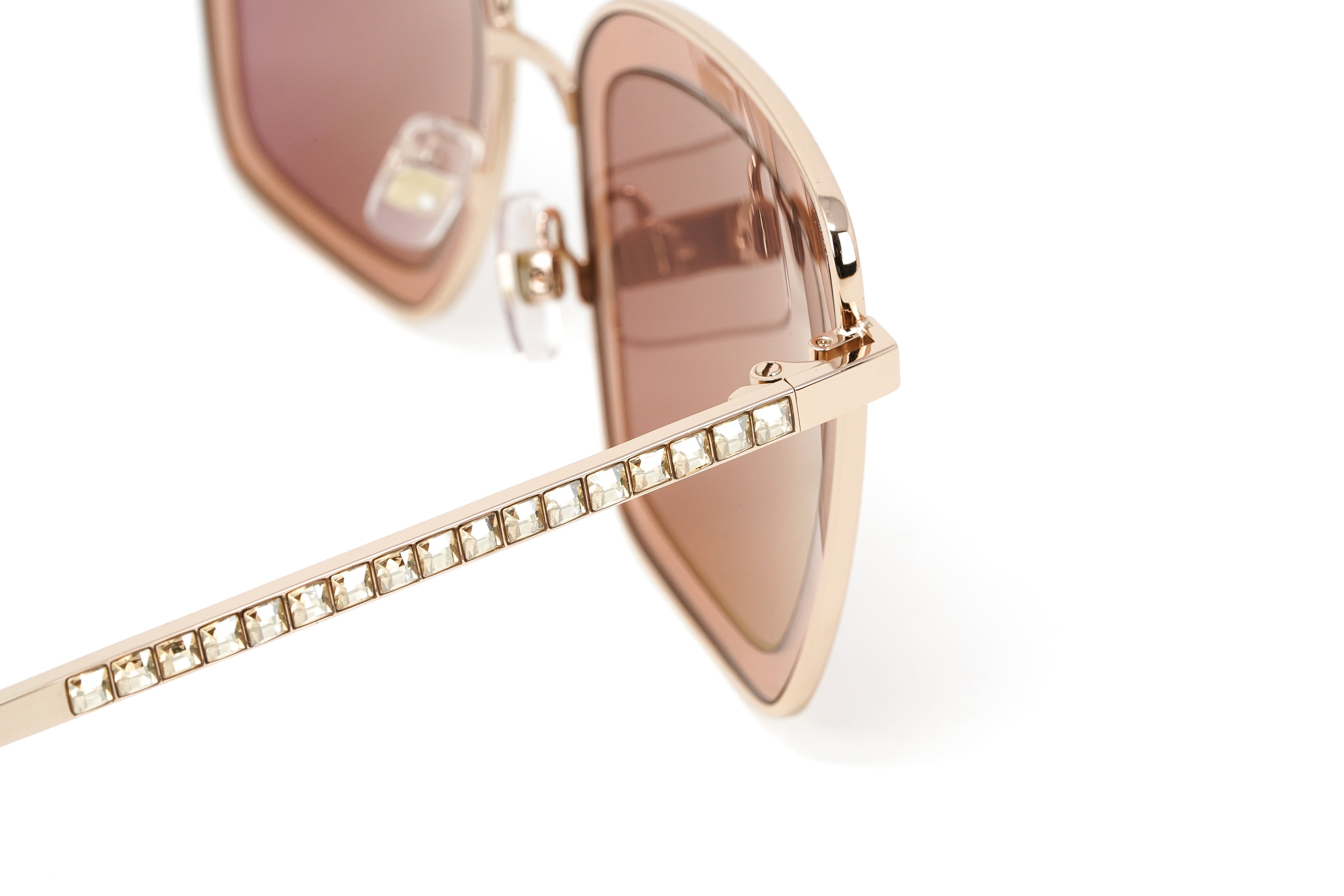 Swarovski Women's Sunglasses Square Cat Eye Gold Pink