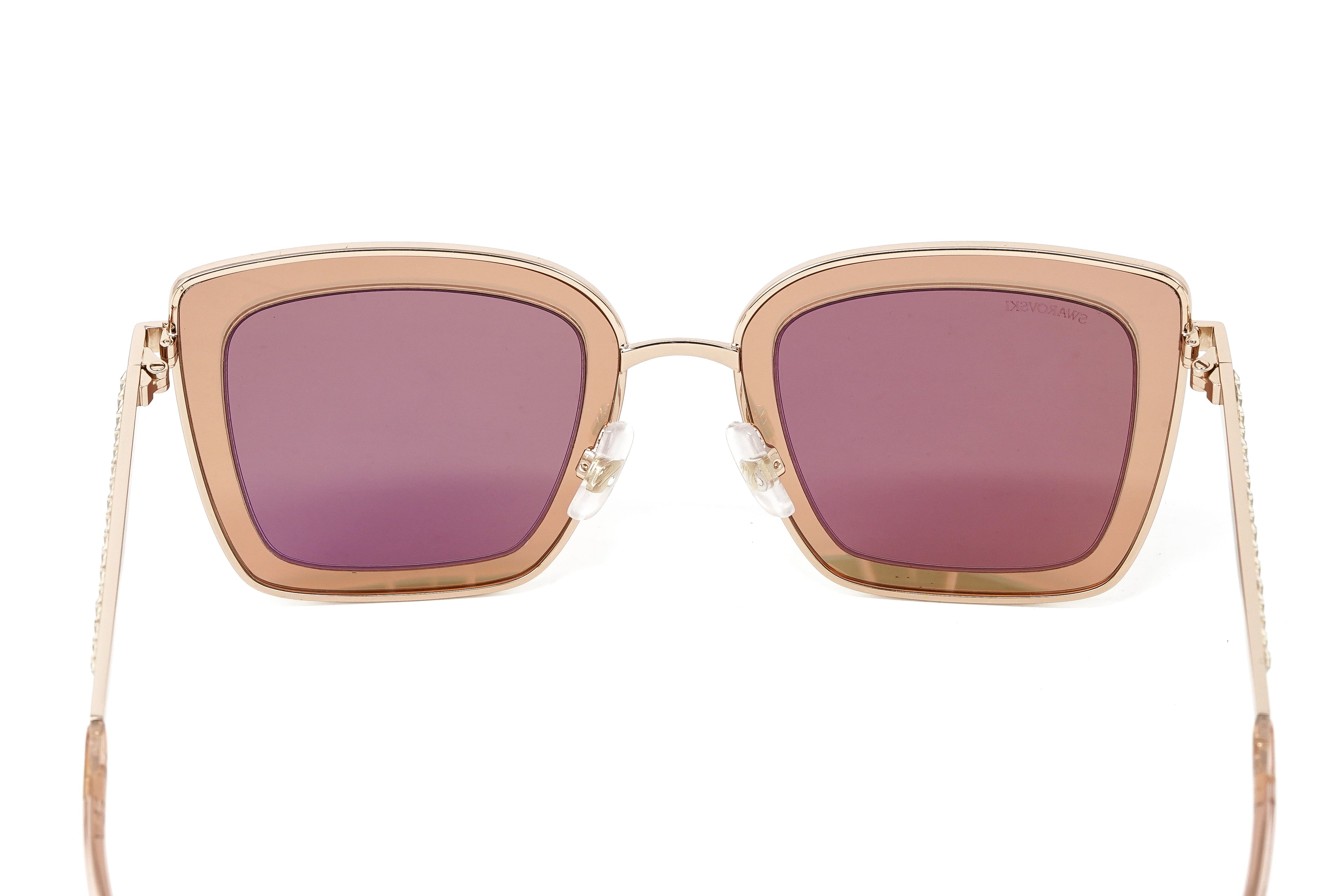 Swarovski Women's Sunglasses Square Cat Eye Gold Pink