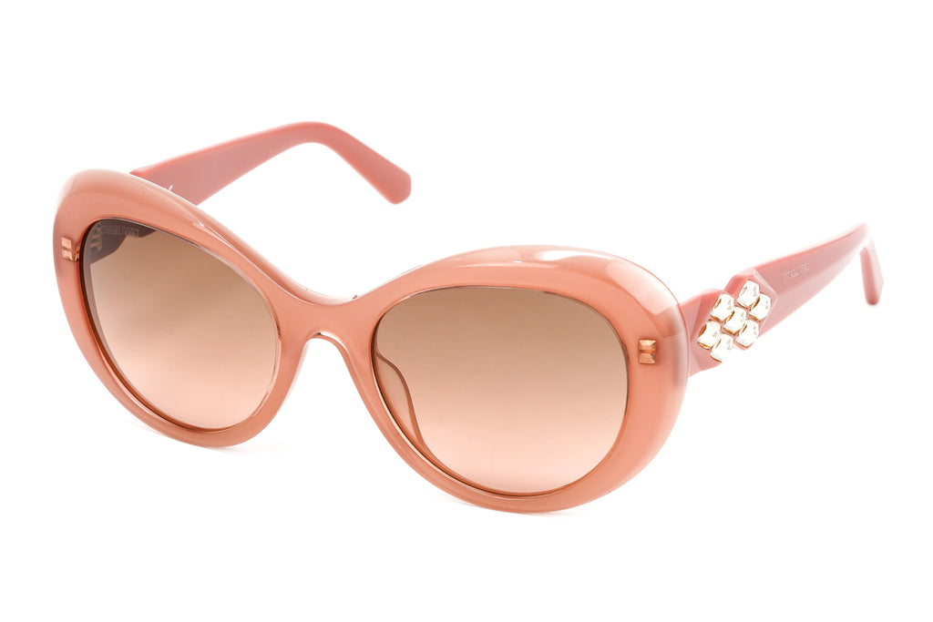 Swarovski Women's Sunglasses Oval Cat Eye Translucent Rosewood