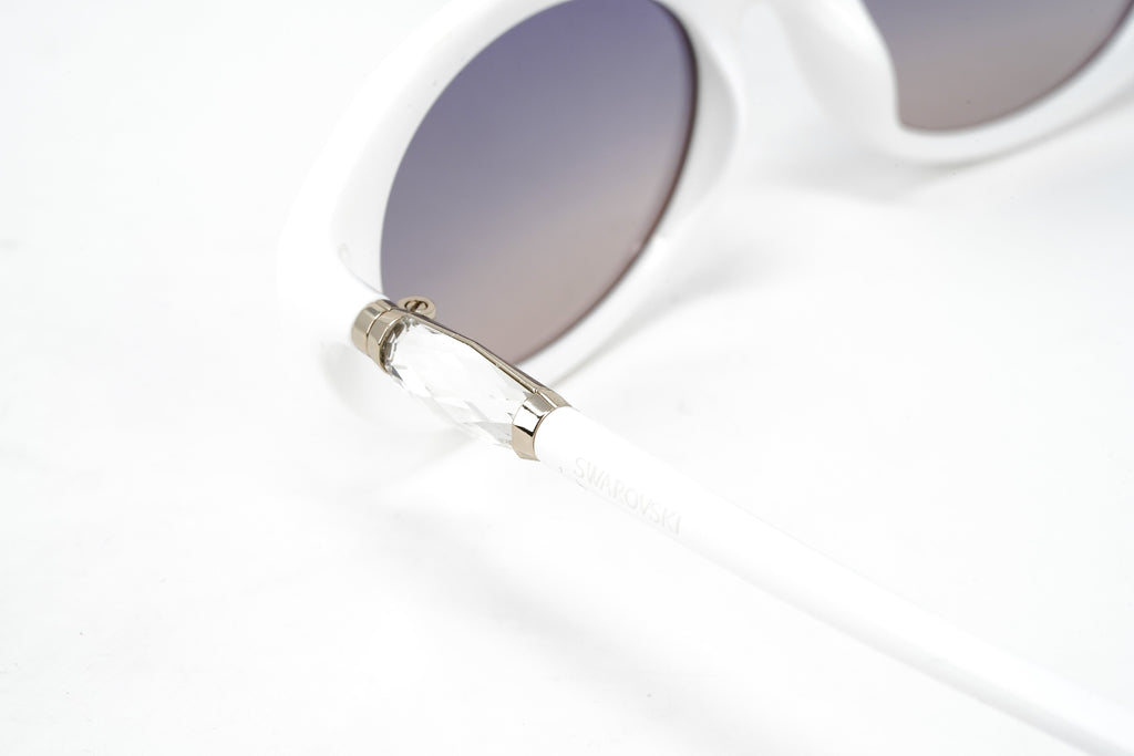 Swarovski Women's Sunglasses Oval Slim White