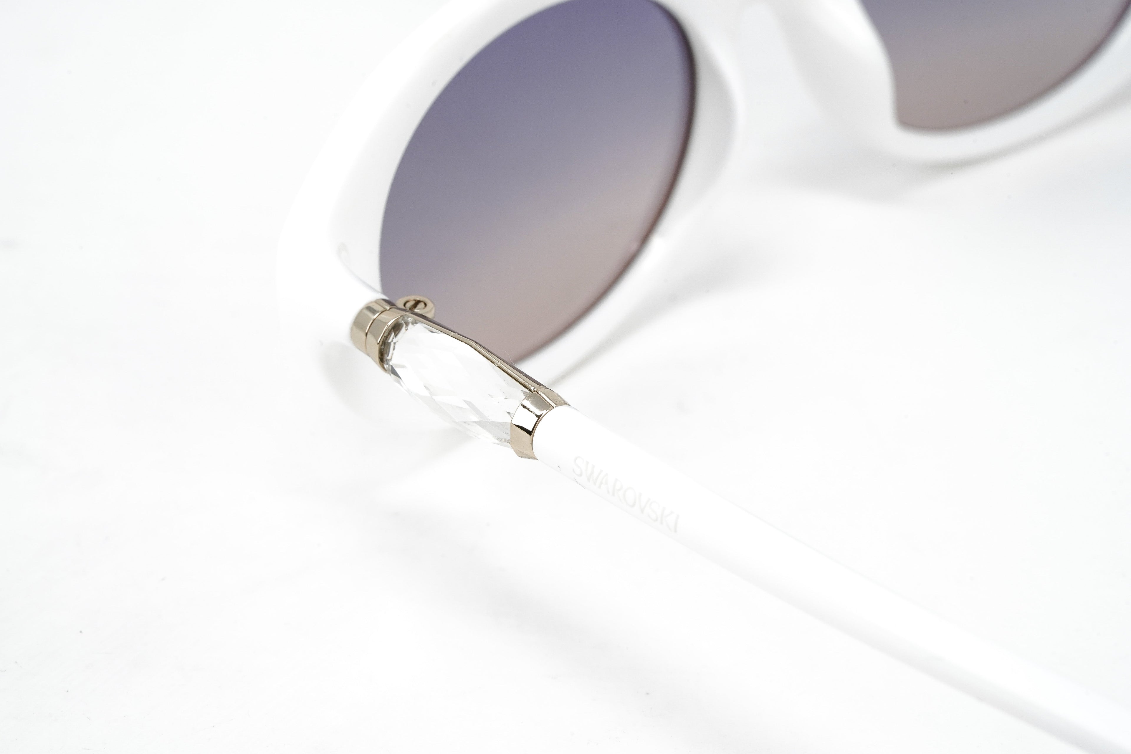 Swarovski Women's Sunglasses Oval Slim White