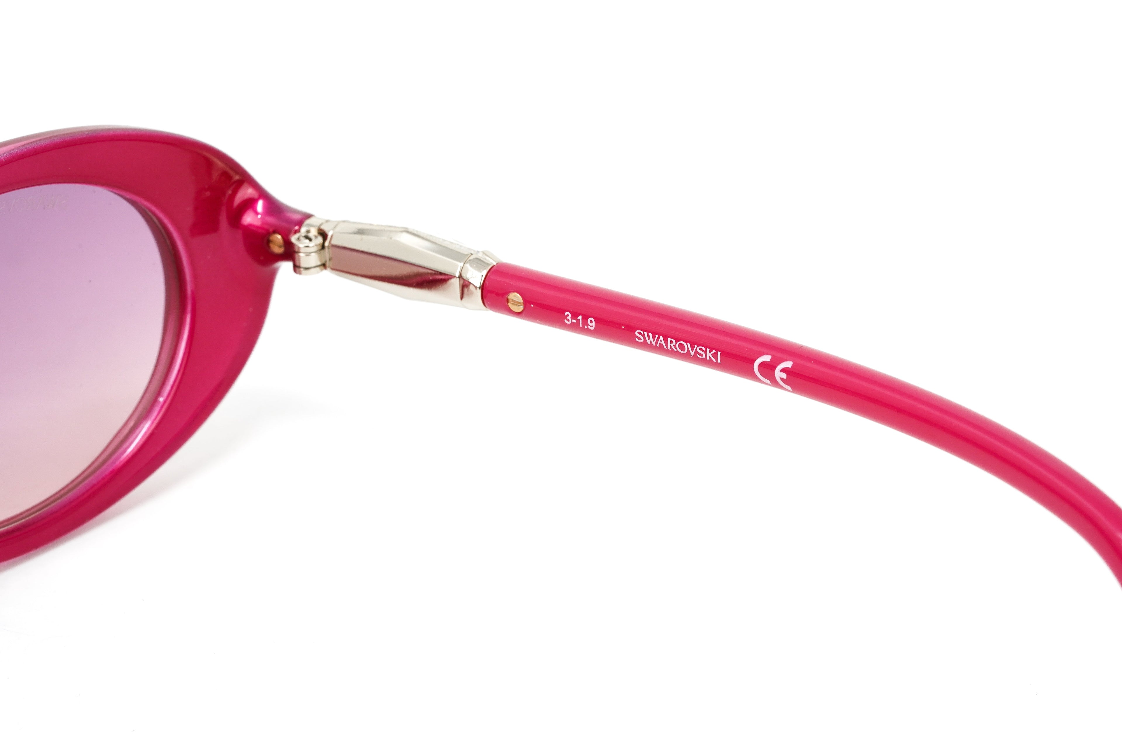 Swarovski Women's Sunglasses Oval Translucent Fuchsia Pink