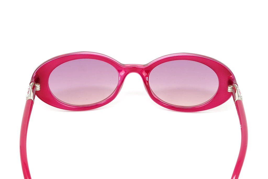 Swarovski Women's Sunglasses Oval Translucent Fuchsia Pink