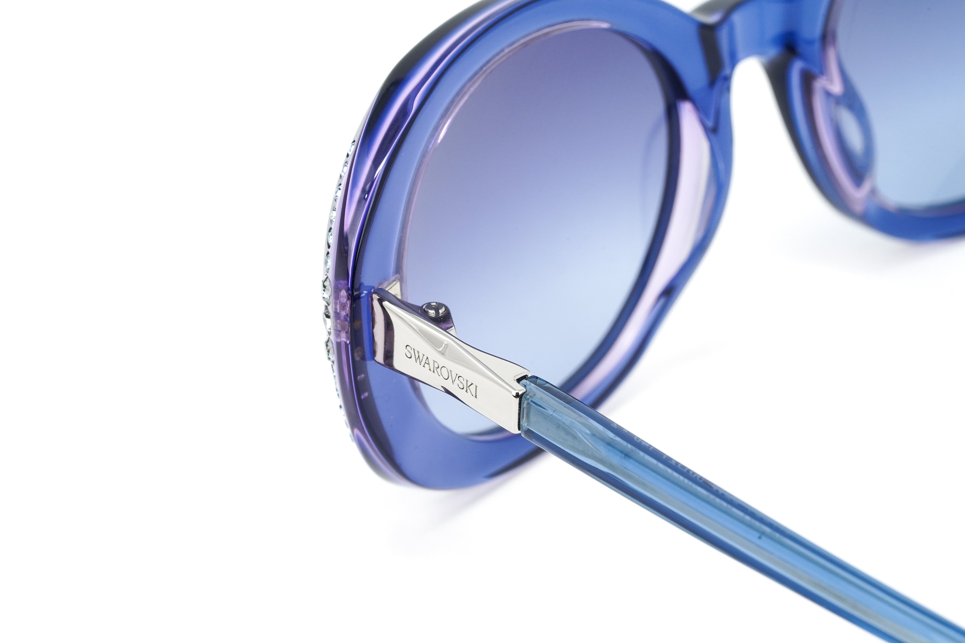 Swarovski Women's Sunglasses Oval Translucent Blue