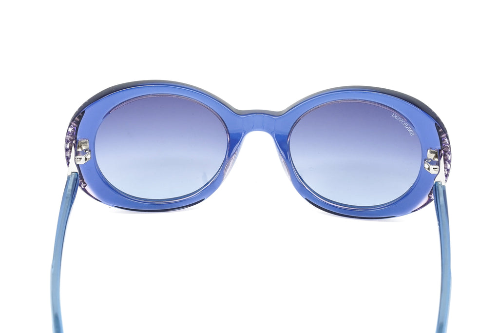 Swarovski Women's Sunglasses Oval Translucent Blue