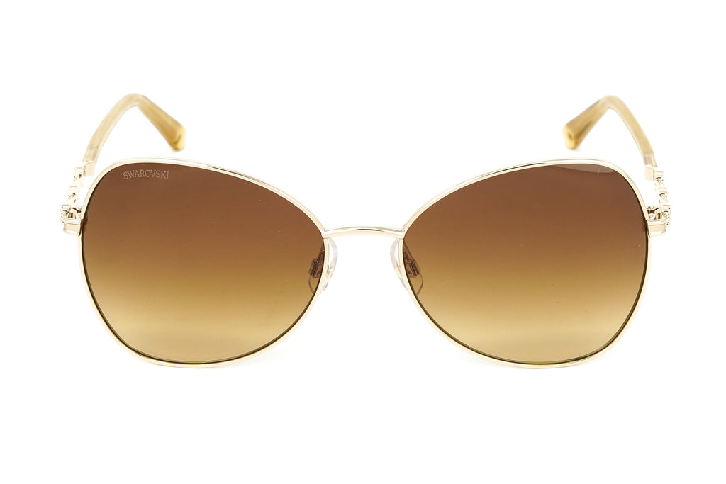 Swarovski Women's Sunglasses Butterfly Pilot Gold Brown