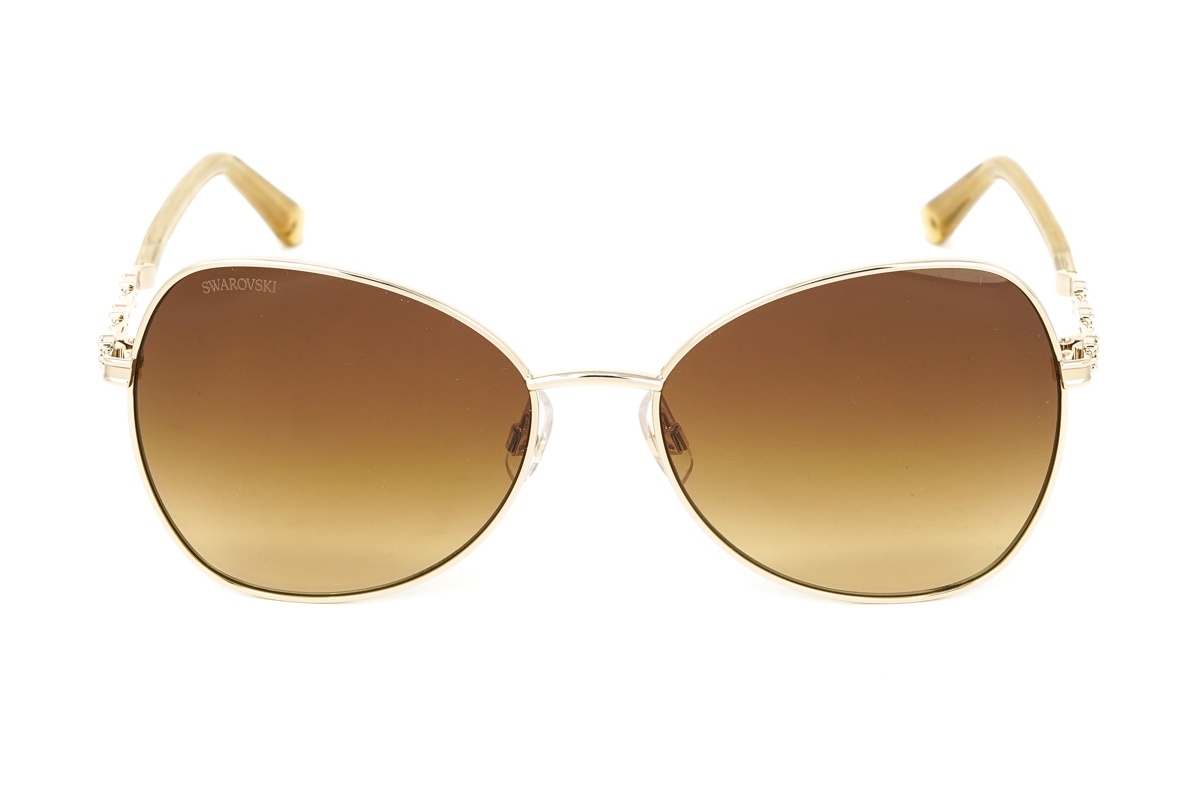 Swarovski Women's Sunglasses Butterfly Pilot Gold Brown