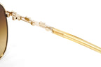 Swarovski Women's Sunglasses Butterfly Pilot Gold Brown