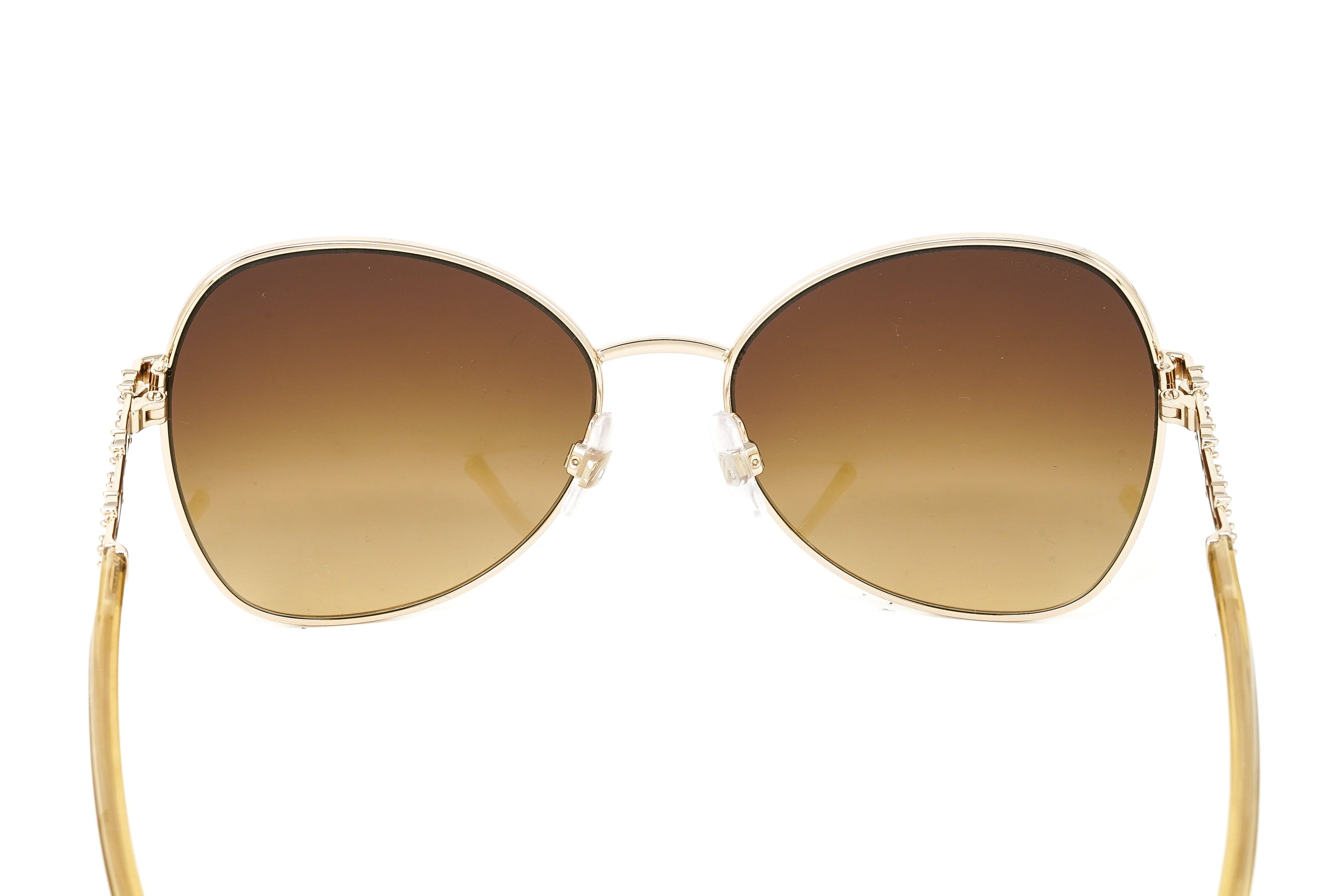 Swarovski Women's Sunglasses Butterfly Pilot Gold Brown