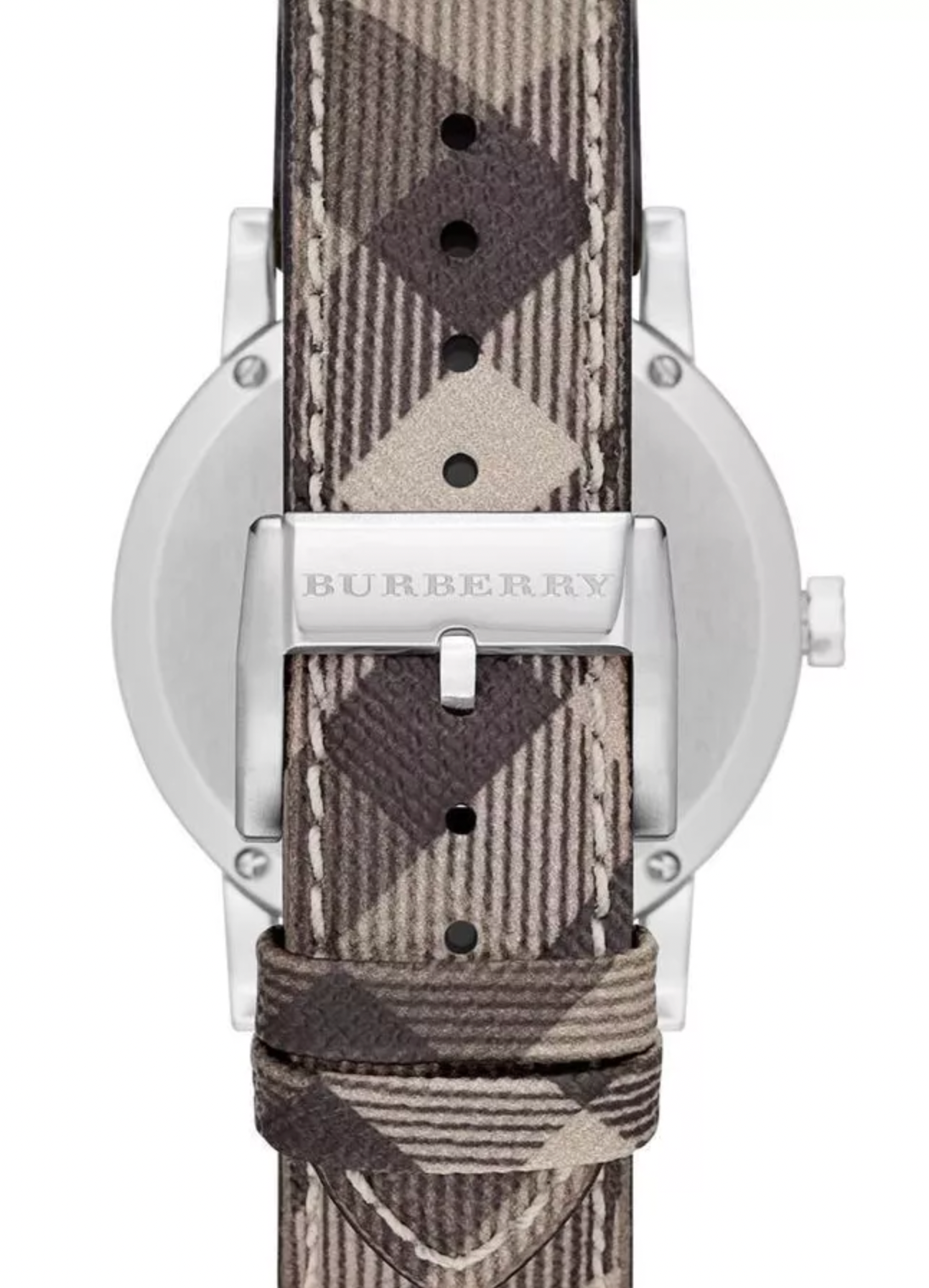 Burberry Ladies The City Smoke Check Strap 34mm Watch