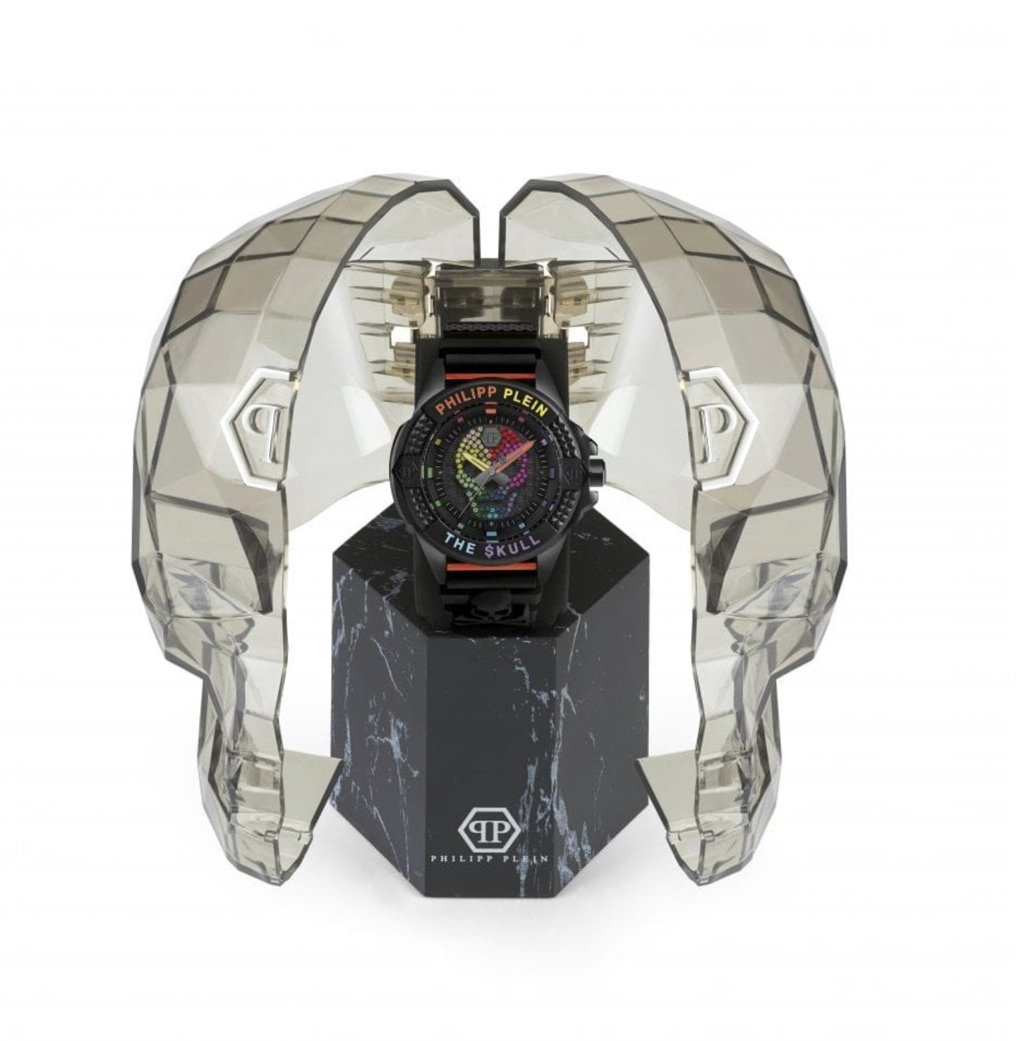 Philipp Plein Mens Watch The Skull Black Rainbow