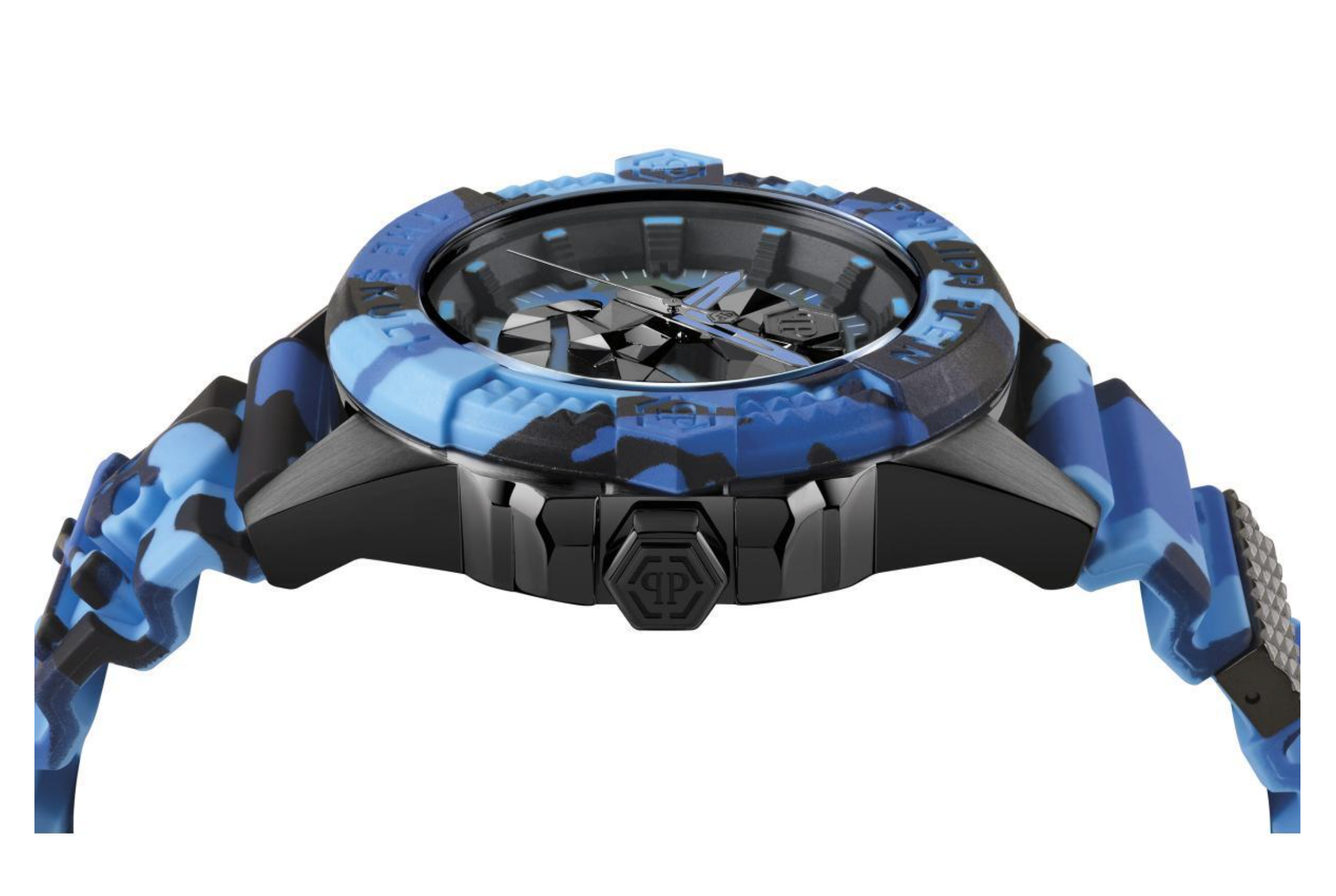 Philipp Plein Mens Watch The Skull Blue Camo