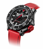 M2Z Men's Diver 200 Red IP Gun Watch