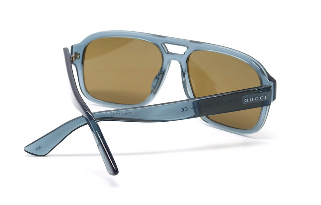 Gucci Men's Sunglasses Rectangular Pilot Blue