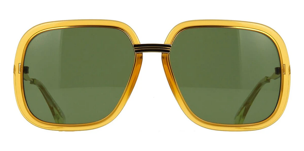 Gucci Unisex Sunglasses Oversized Pilot Gold Brown