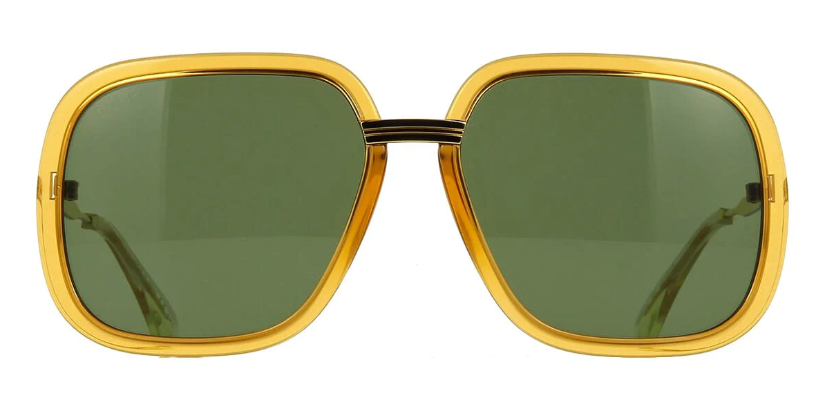 Gucci Unisex Sunglasses Oversized Pilot Gold Brown